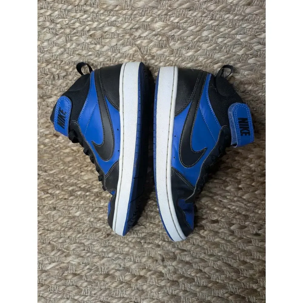 Nike Boys Court Borough Mid CD7782-404 Blue Basketball Shoes Sneakers Size 7Y